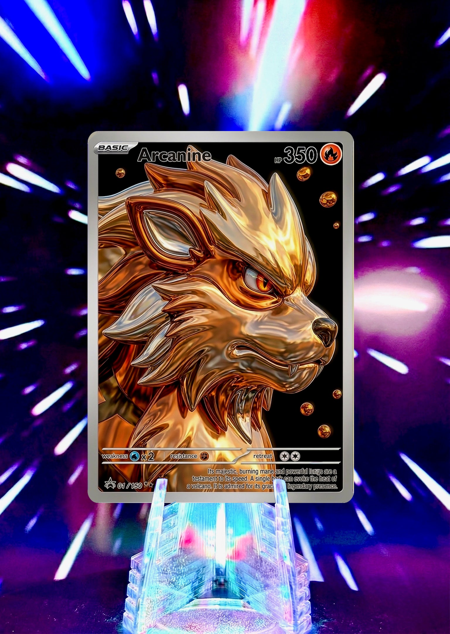 Custom Liquid Chrome Pokémon Style Card Personalized Collectible Fan Art