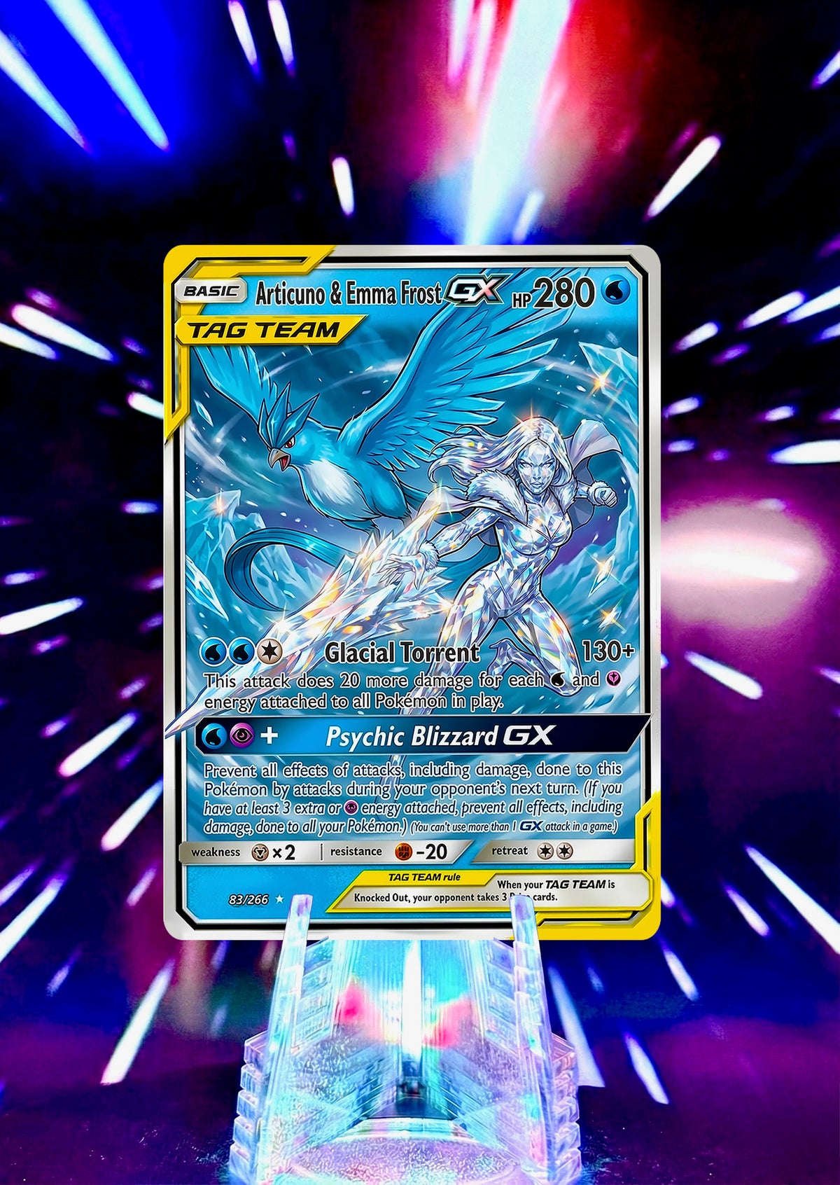 Marvel Universe & Pokemon Tag Team Custom Fan Art Card | Handmade Superhero Trading Card Gift