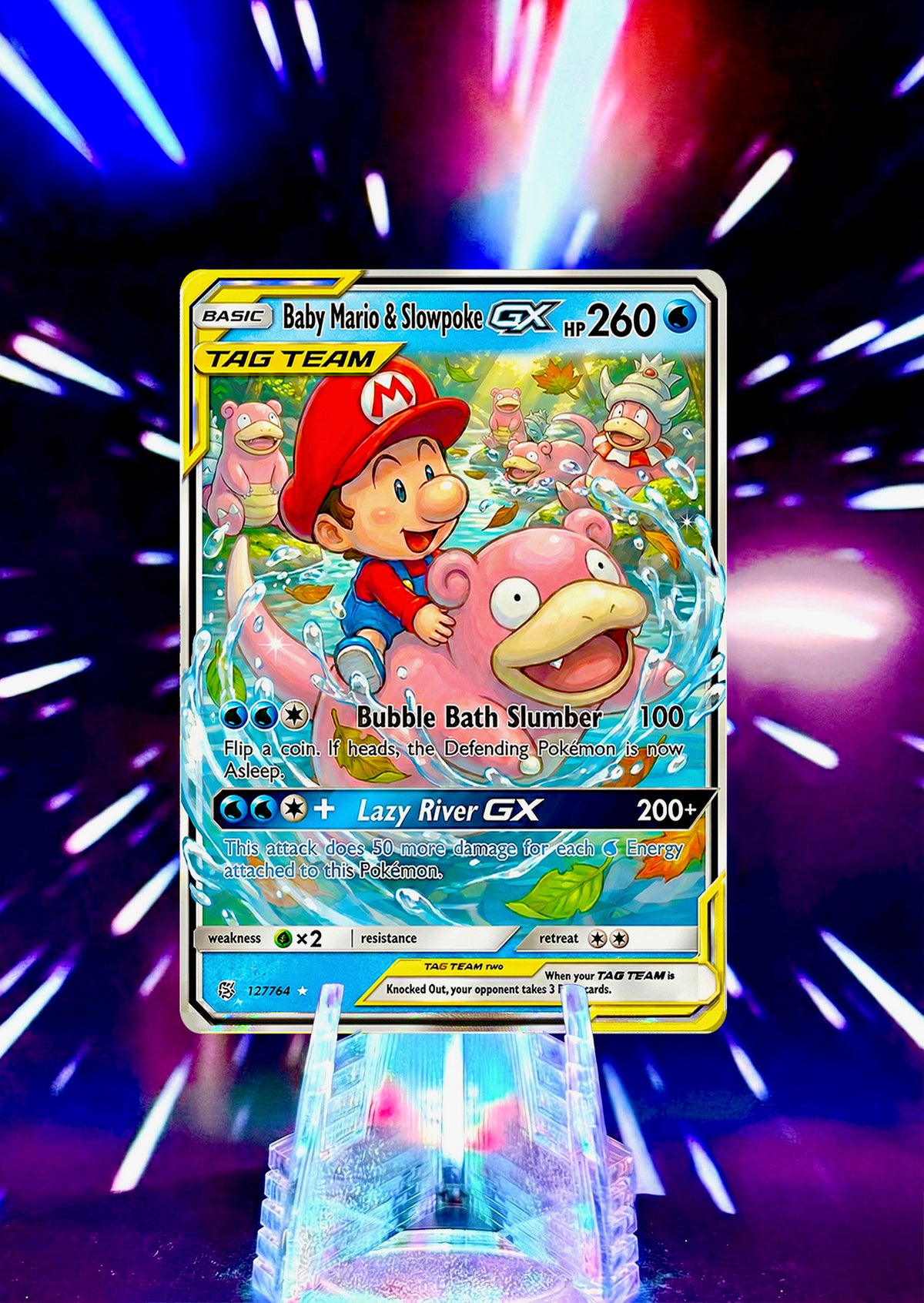 Pokemon and Super Mario Bros. Tag Team GX Fan Art Trading Card