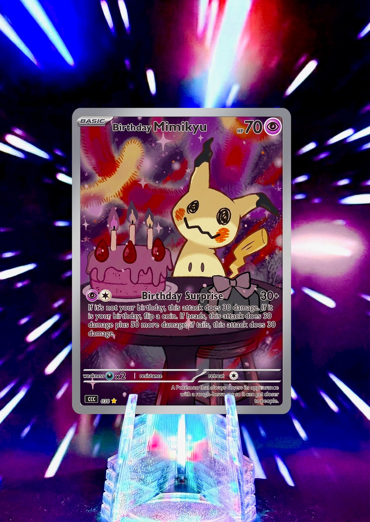 Mimikyu as Pikachu Alternative Universe Custom Trading Cards Full Art Fan Art Collection