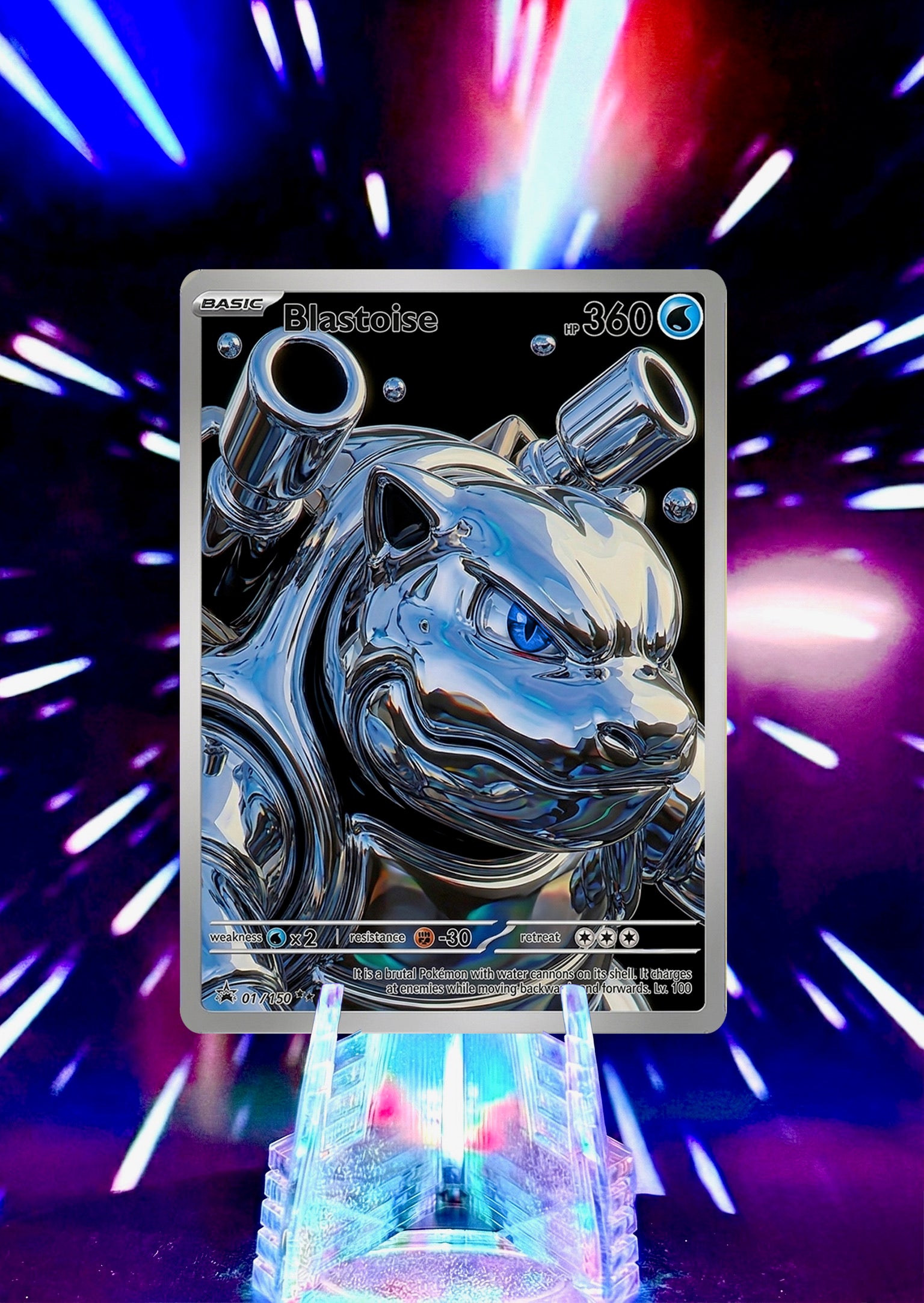 Custom Liquid Chrome Pokémon Style Card Personalized Collectible Fan Art