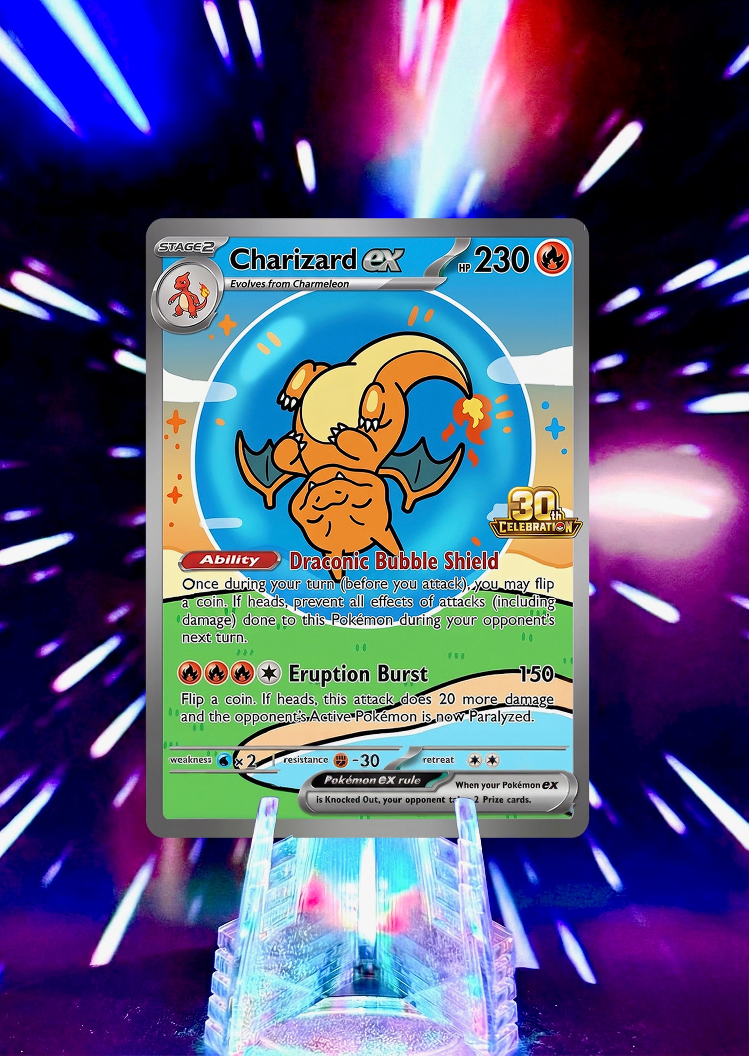 Charizard Fan Art Trading Cards 30th Anniversary Full Art Collection