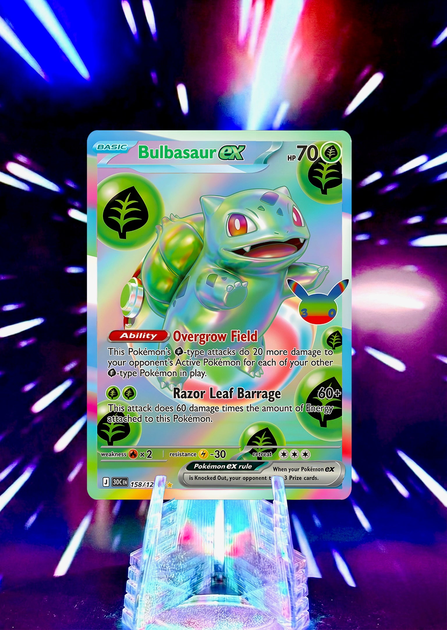 30th Anniversary Futuristic Rare Kanto Evolutions Custom Cards - Bulbasaur, Charmander, and Squirtle Lines