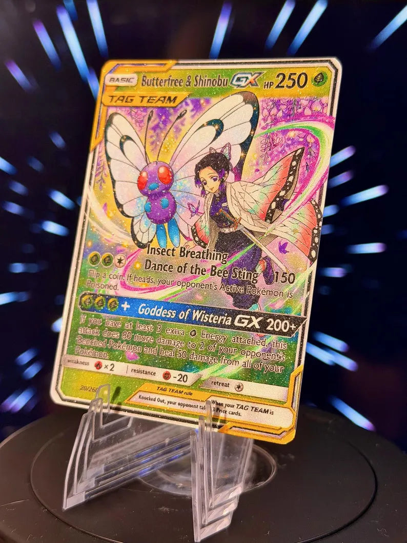 Pokemon and Demon Slayer Tag Team GX Fan Art Trading Card