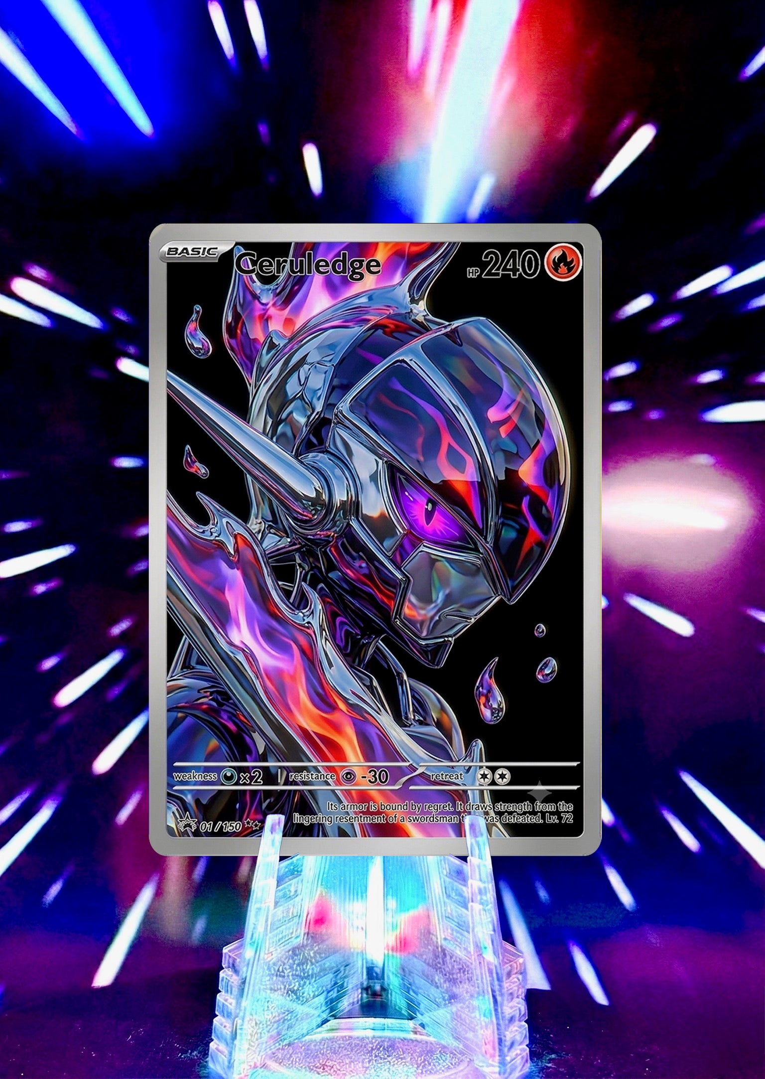 Custom Liquid Chrome Pokémon Style Card Personalized Collectible Fan Art