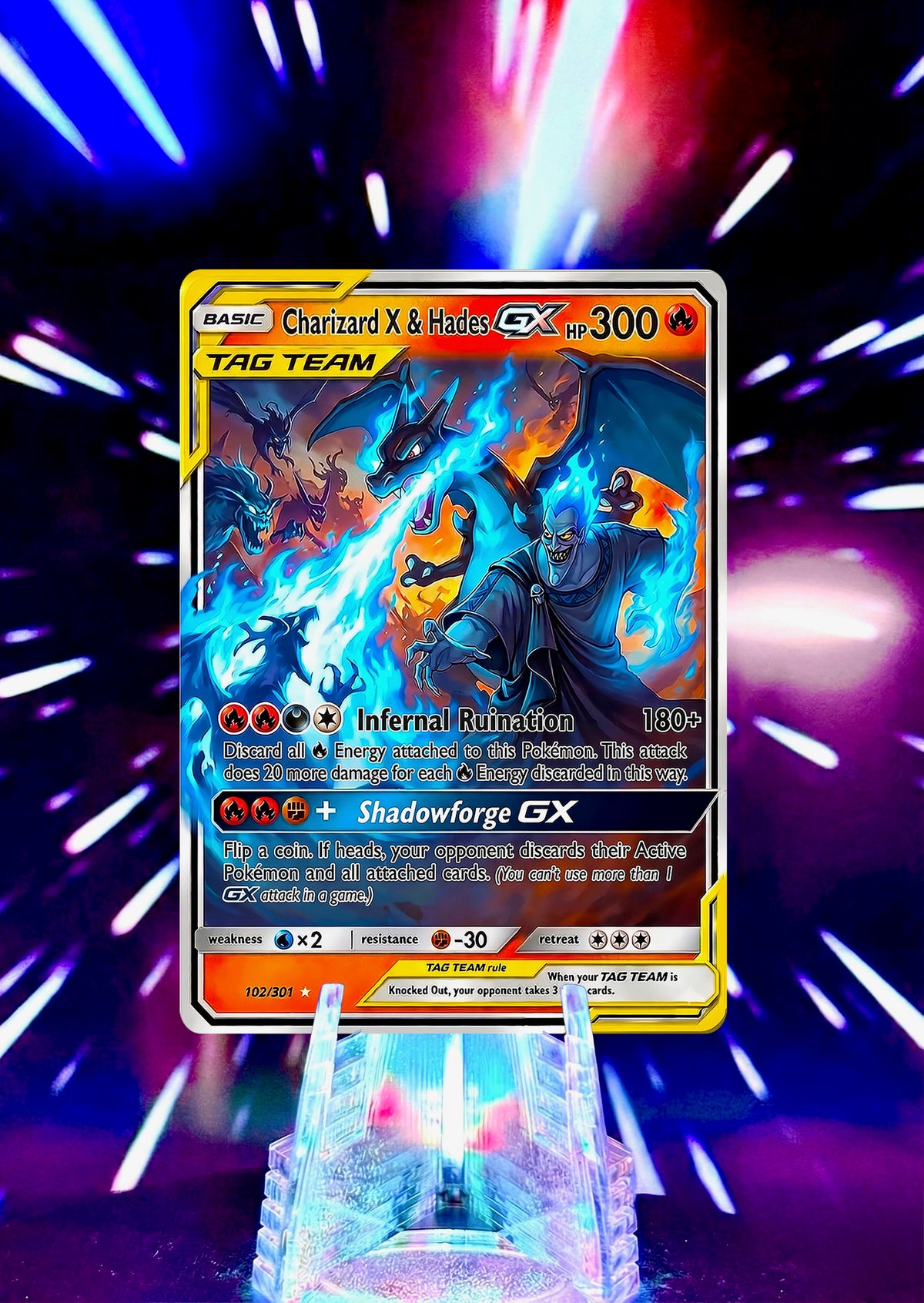Disney and Pixar Villains Fan Art Custom Pokemon Card Handmade Anime Gift