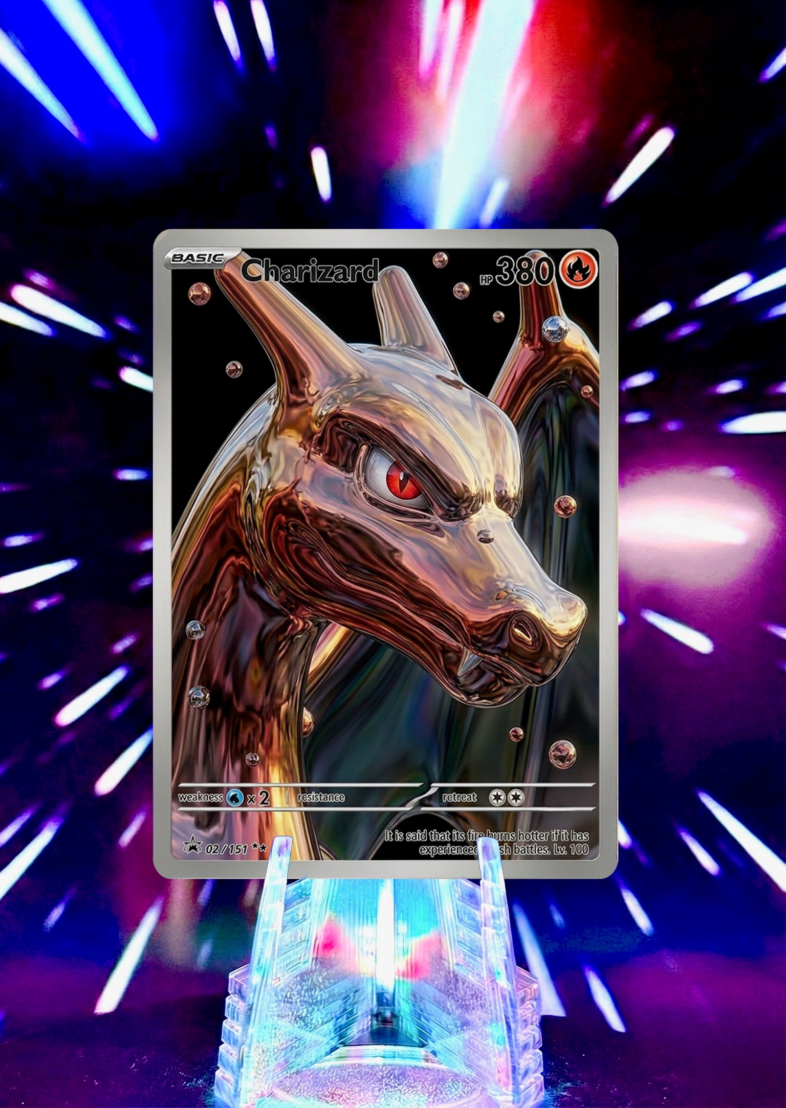 Custom Liquid Chrome Pokémon Style Card Personalized Collectible Fan Art