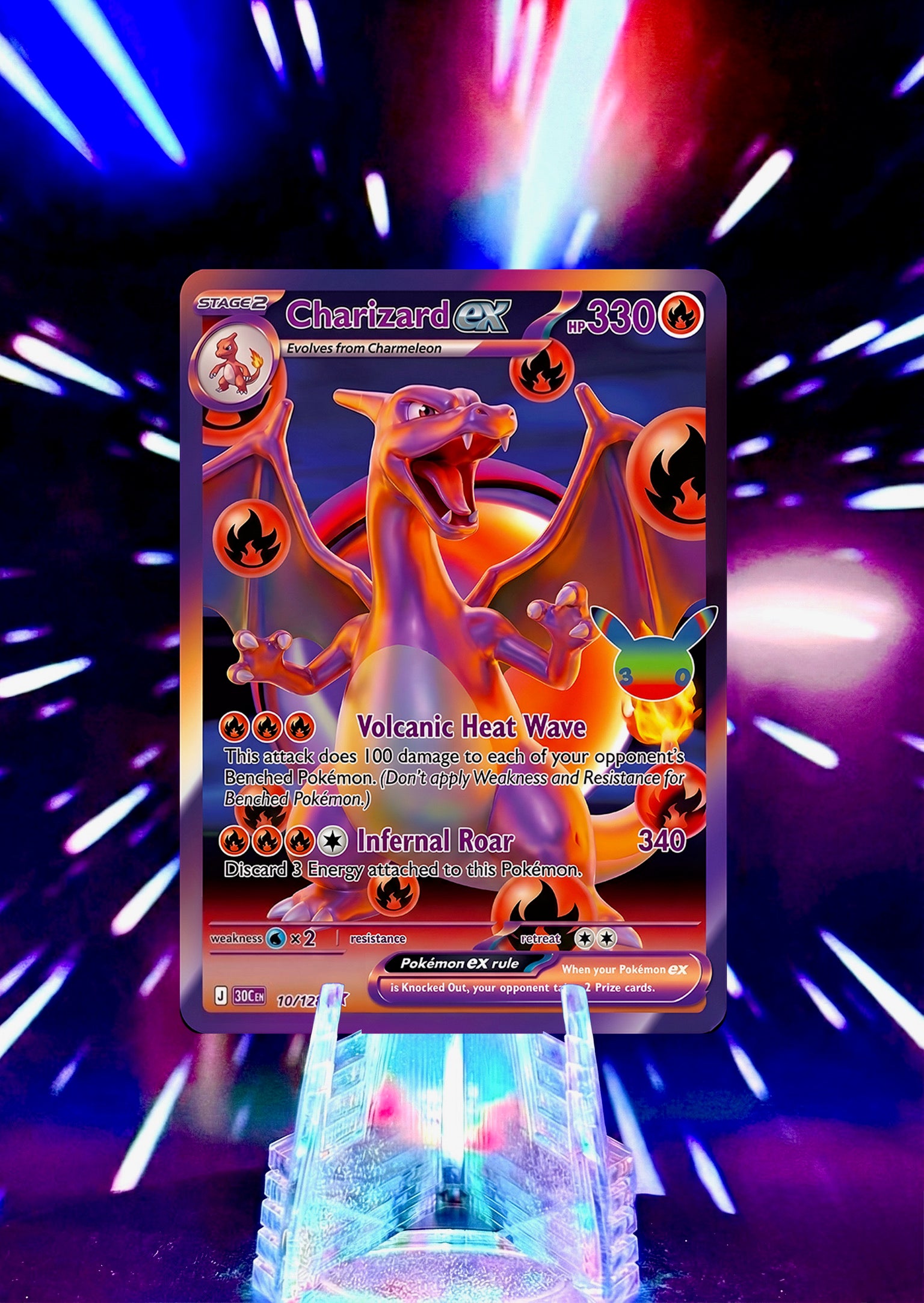 30th Anniversary Futuristic Rare Kanto Evolutions Custom Cards - Bulbasaur, Charmander, and Squirtle Lines
