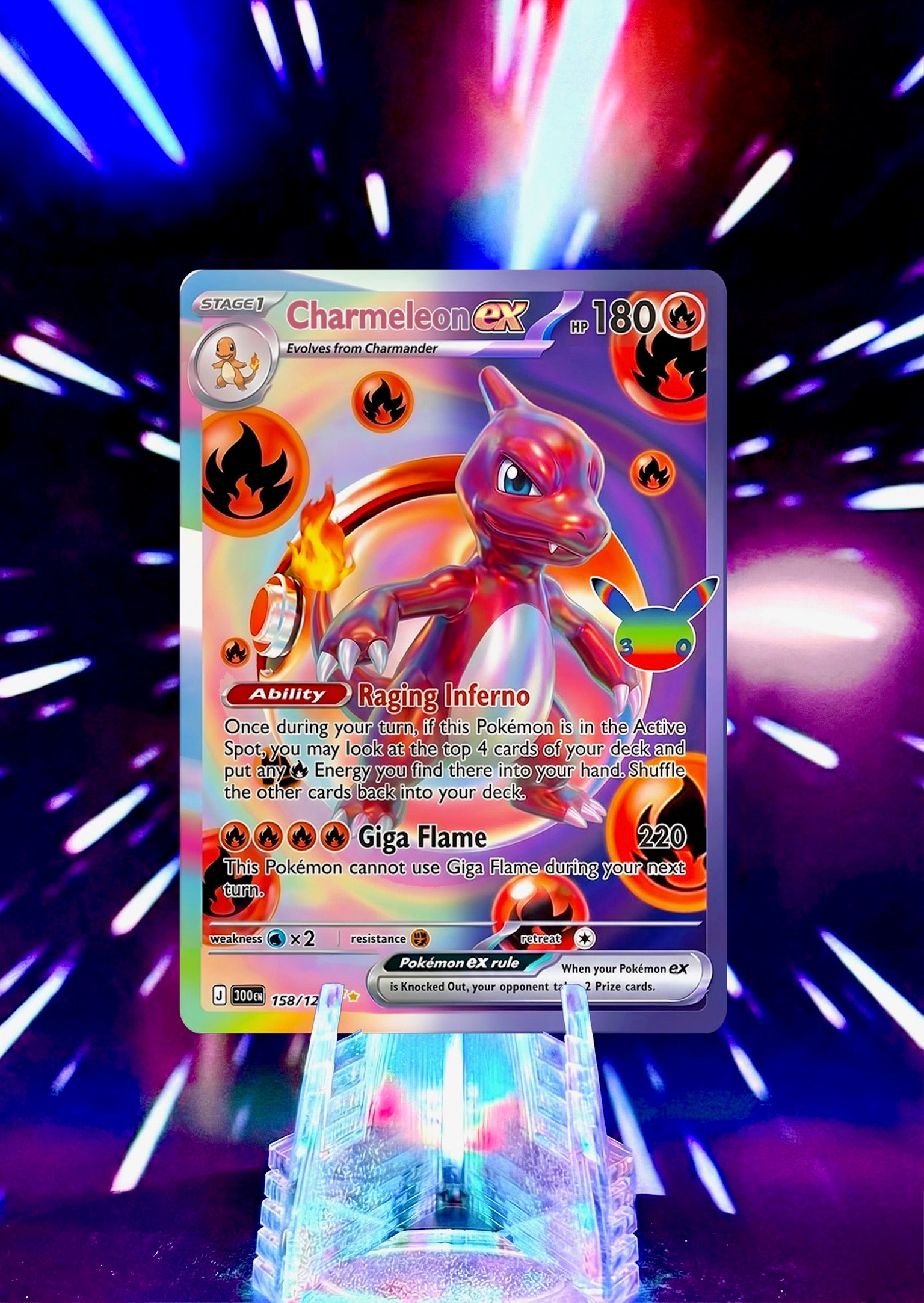 30th Anniversary Futuristic Rare Kanto Evolutions Custom Cards - Bulbasaur, Charmander, and Squirtle Lines