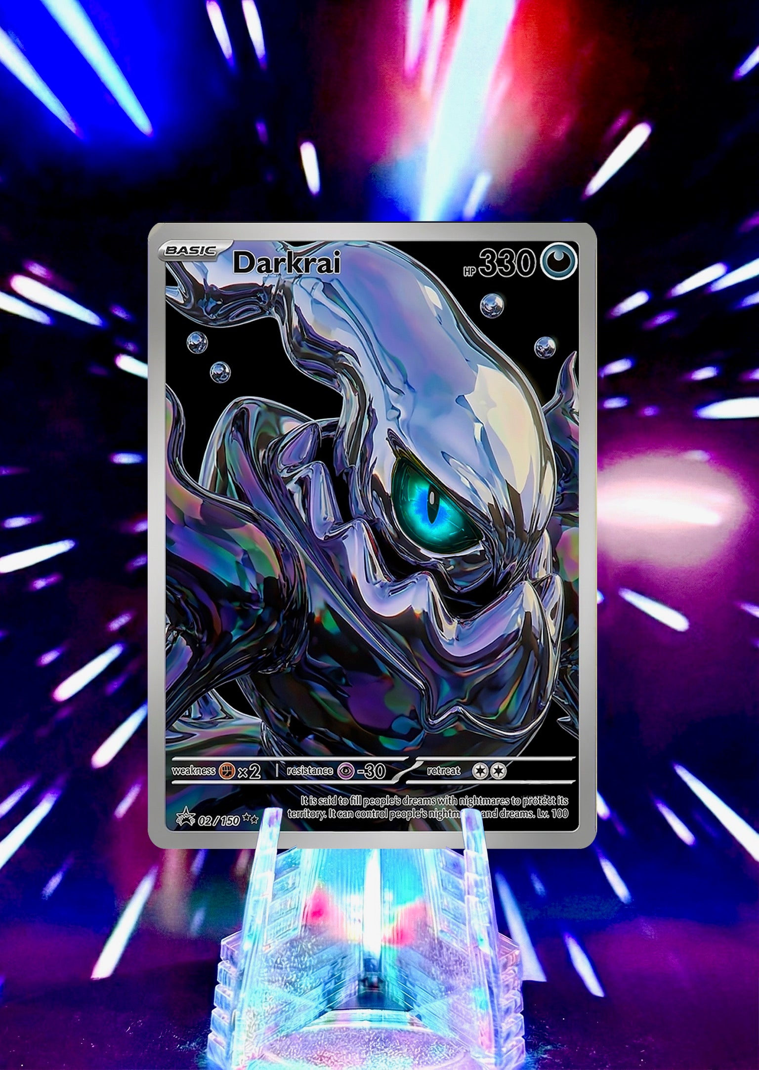 Custom Liquid Chrome Pokémon Style Card Personalized Collectible Fan Art