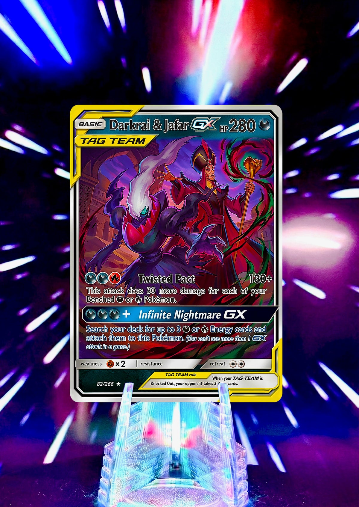 Disney and Pixar Villains Fan Art Custom Pokemon Card Handmade Anime Gift