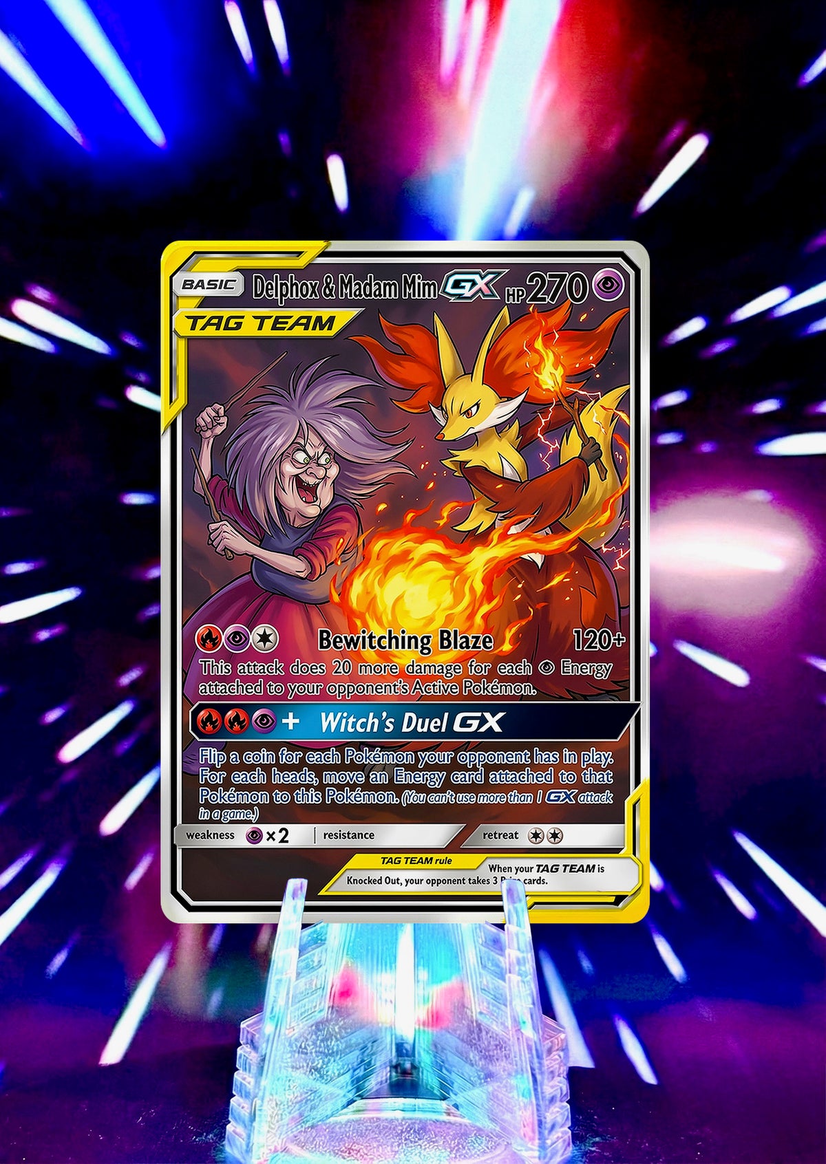 Disney and Pixar Villains Fan Art Custom Pokemon Card Handmade Anime Gift