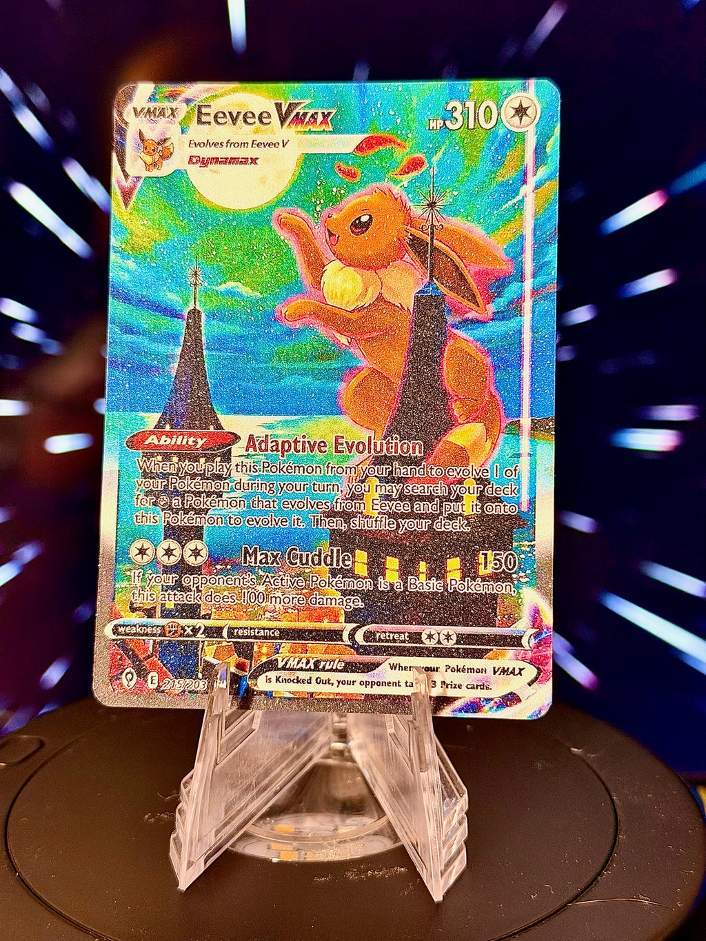 Moon Eeveelution VMAX Pokemon Fan Art Trading Card