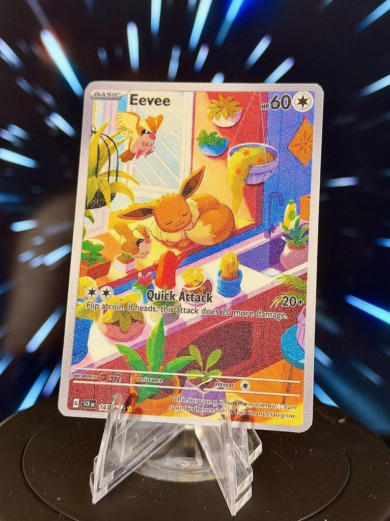 Sleeping Eeveelution Pokemon Fan Art Trading Card