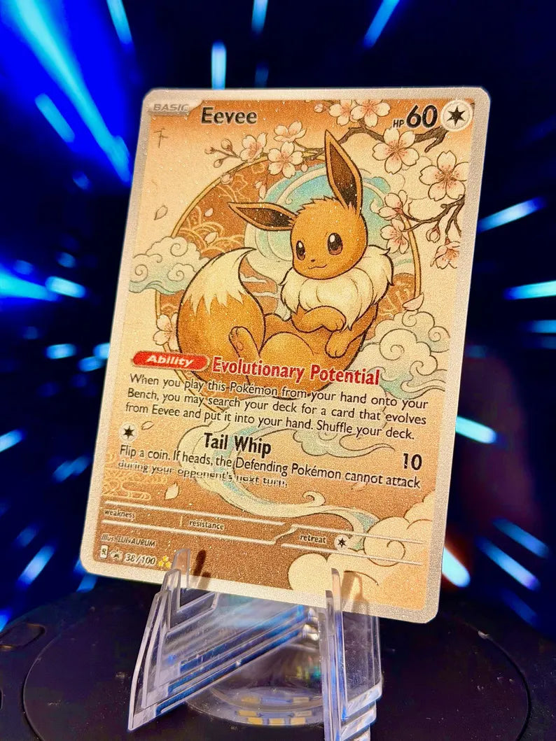 Japanese Style Eeveelution Pokemon Fan Art Trading Card