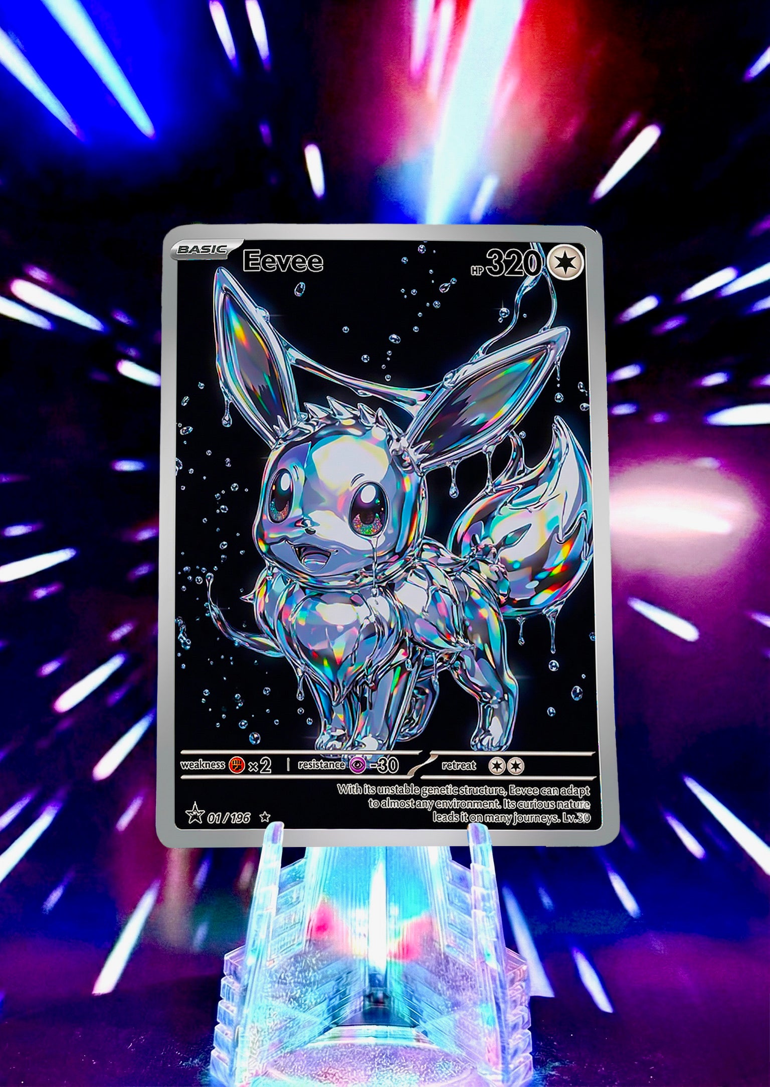 Liquid Chrome Eeveelution | Fan Art Trading Card
