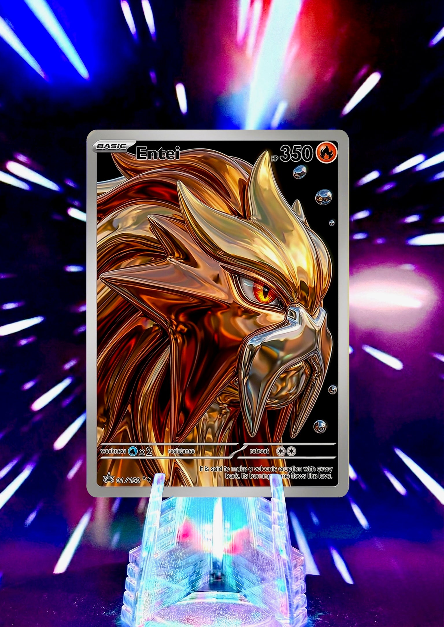 Custom Liquid Chrome Pokémon Style Card Personalized Collectible Fan Art