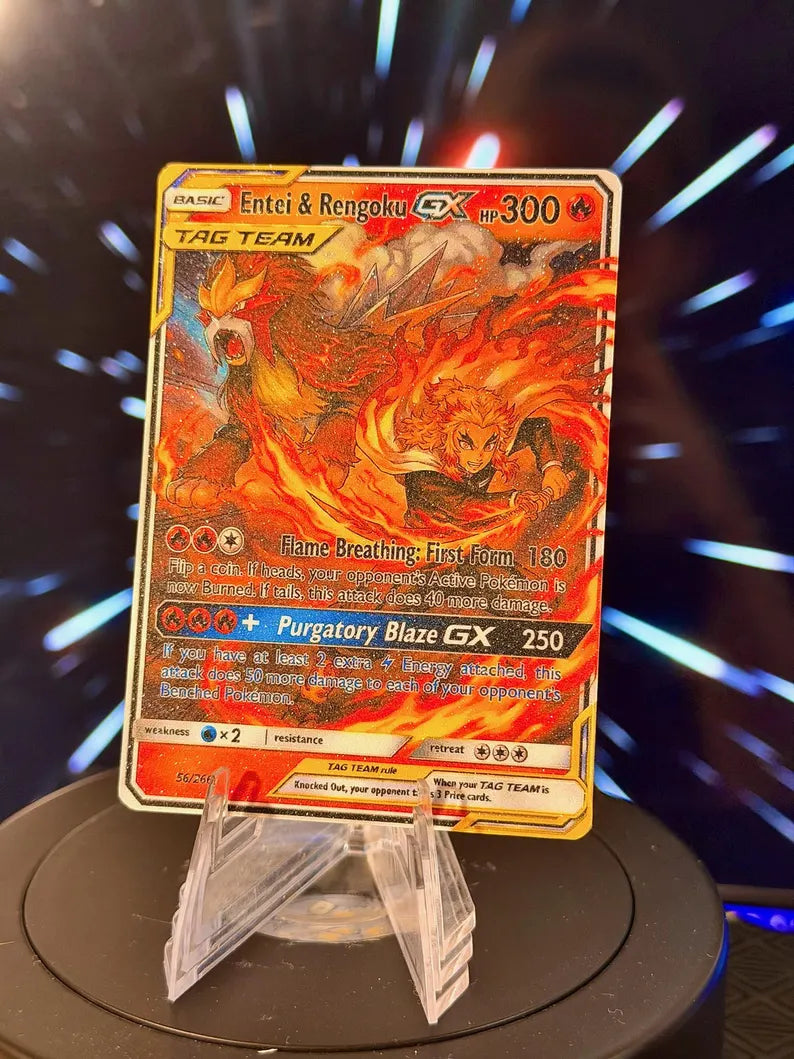 Pokemon and Demon Slayer Tag Team GX Fan Art Trading Card
