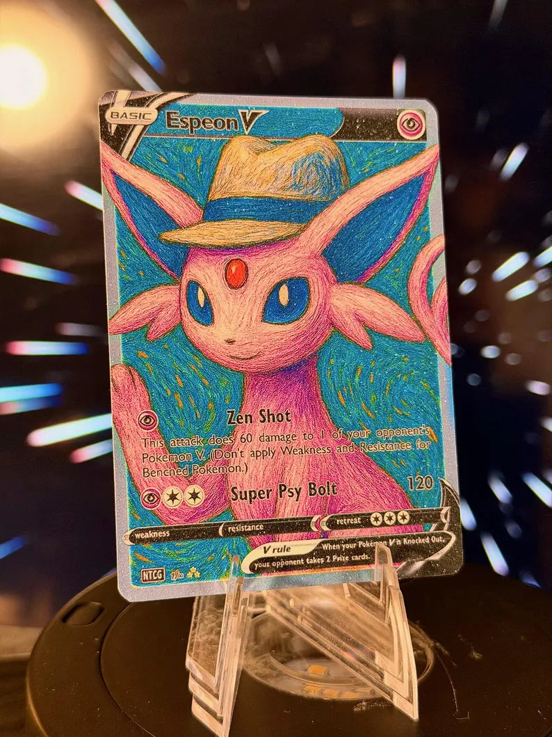 Eeveelution with Gray Felt Hat Pokemon Fan Art Trading Card