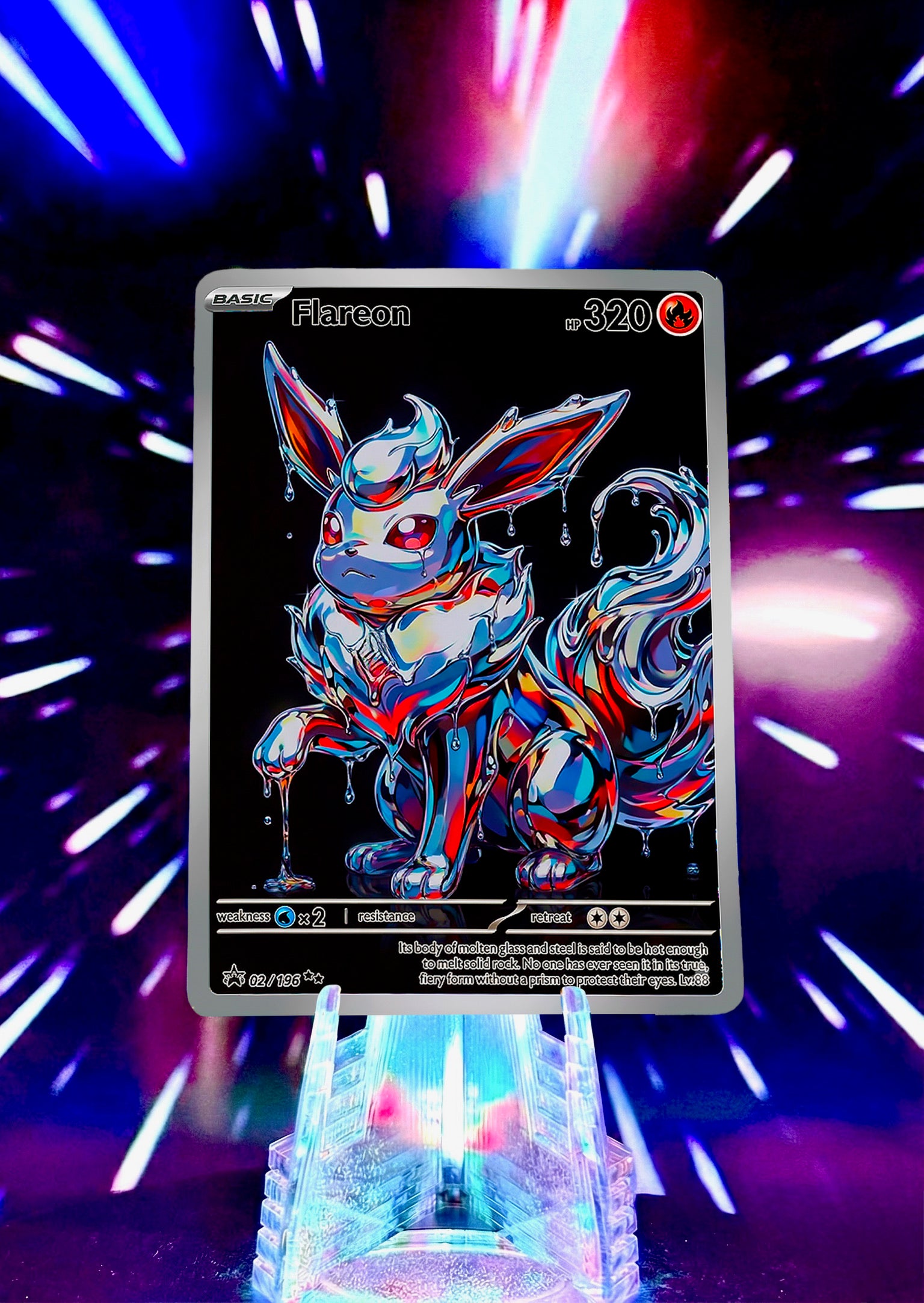 Liquid Chrome Eeveelution | Fan Art Trading Card