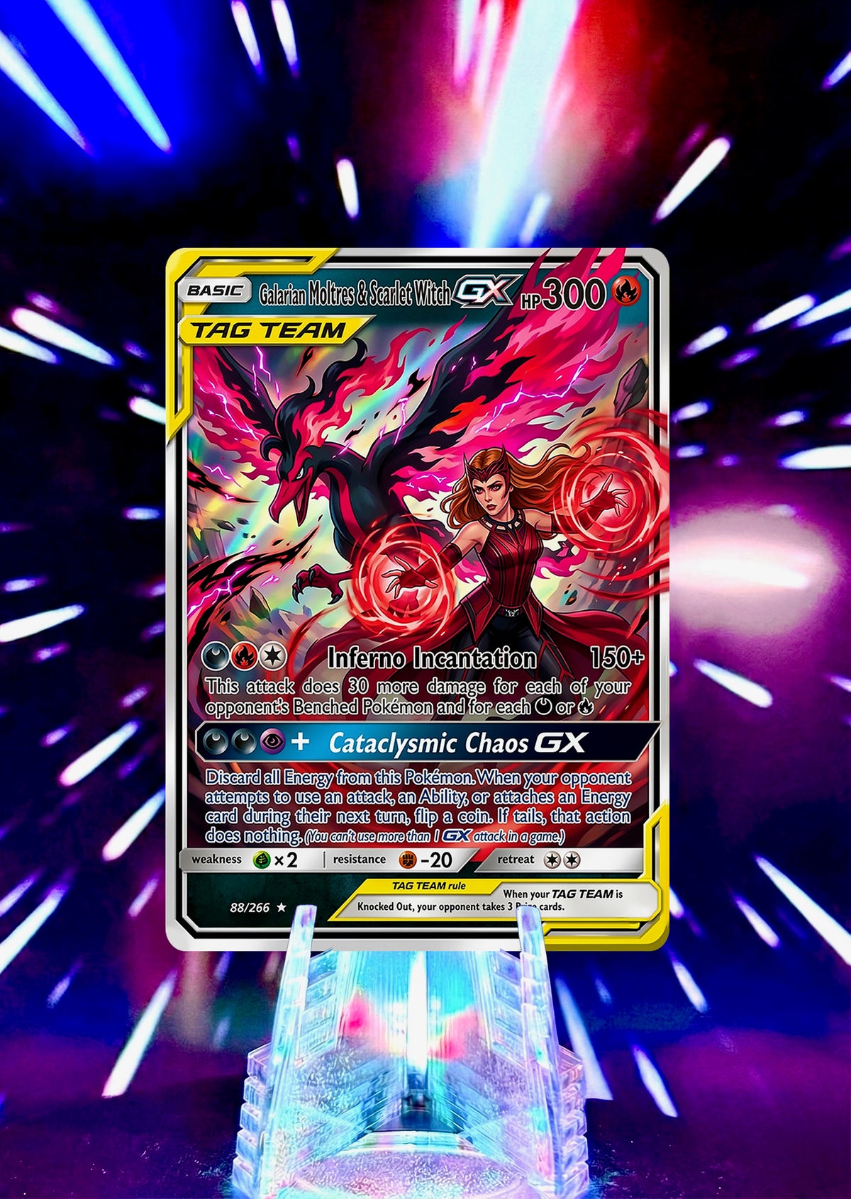 Marvel Universe & Pokemon Tag Team Custom Fan Art Card | Handmade Superhero Trading Card Gift