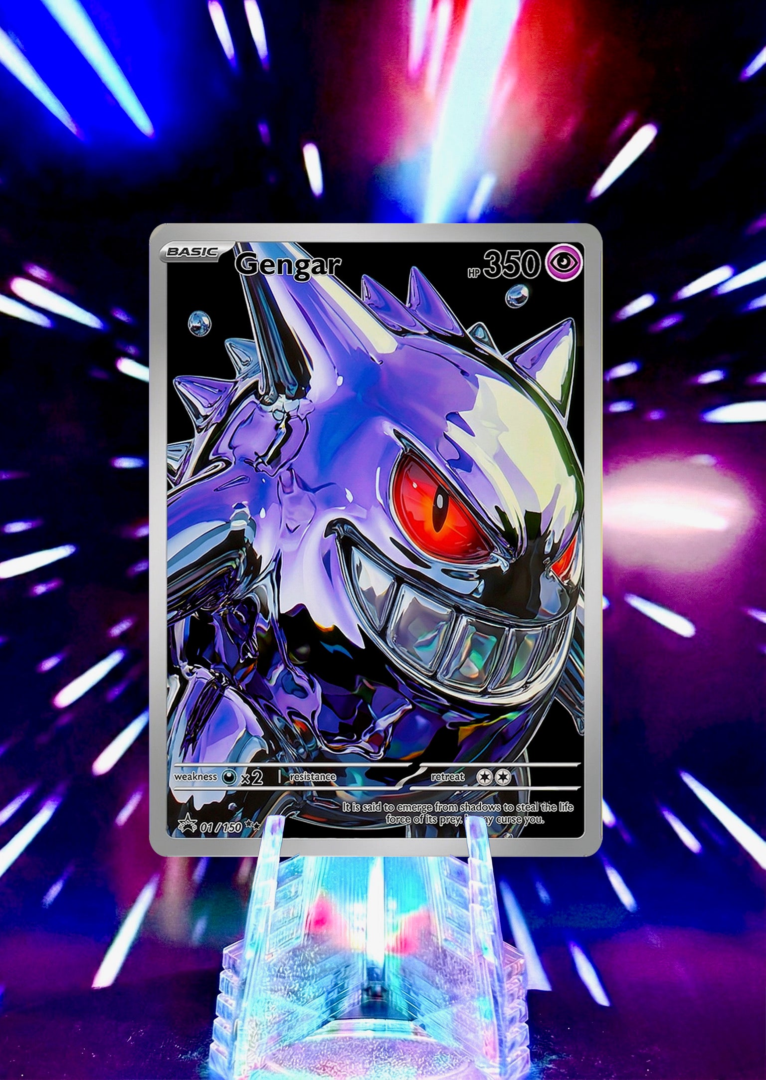Custom Liquid Chrome Pokémon Style Card Personalized Collectible Fan Art