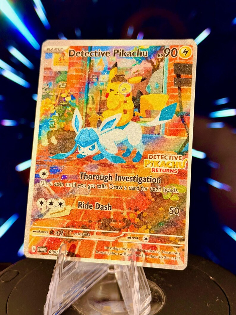 Detective Pikachu and Eeveelution Pokemon Fan Art Trading Card