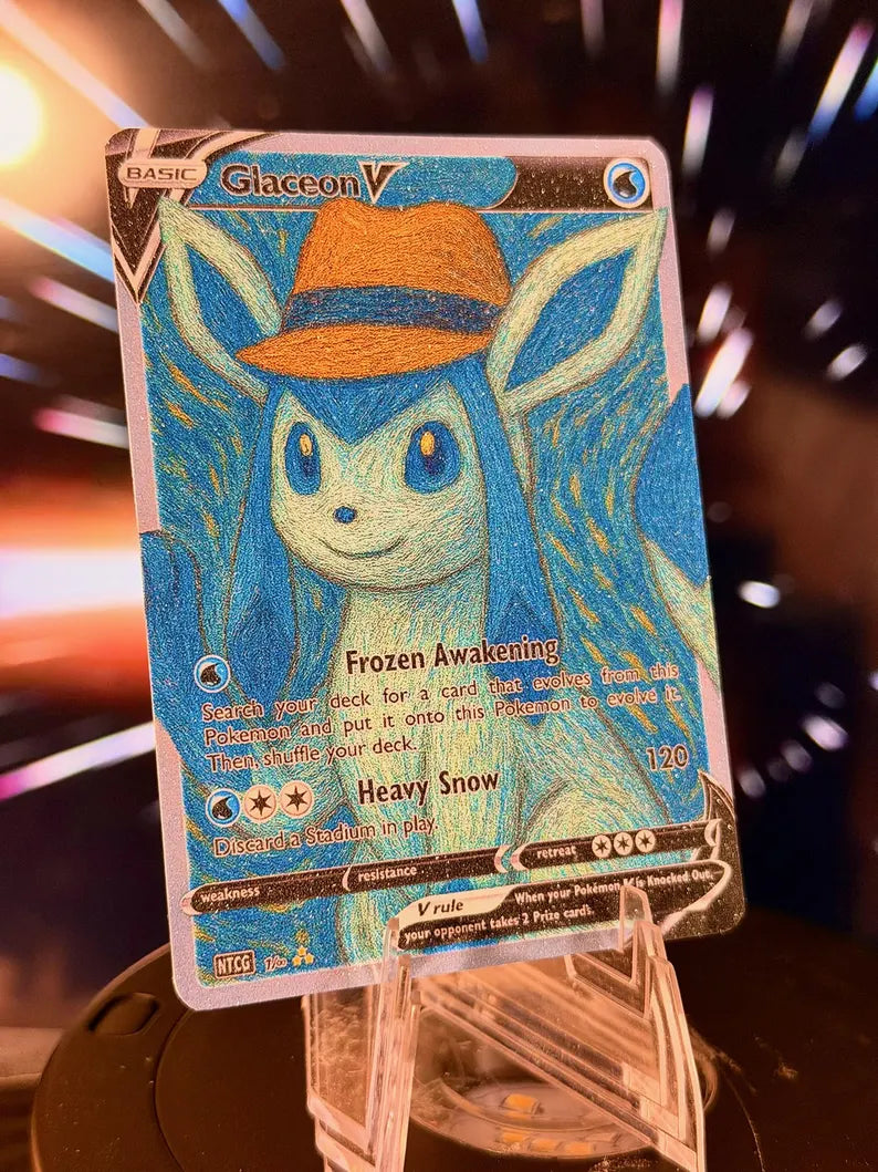 Eeveelution with Gray Felt Hat Pokemon Fan Art Trading Card