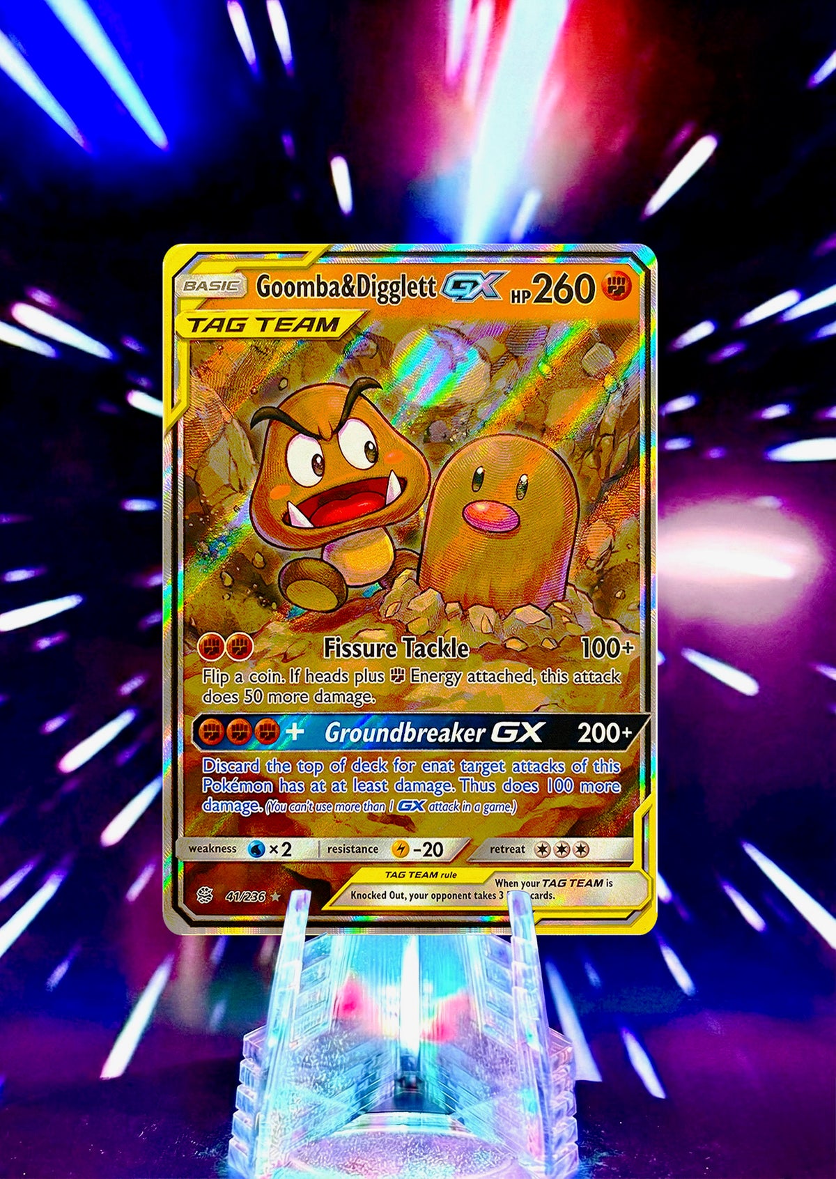 Pokemon and Super Mario Bros. Tag Team GX Fan Art Trading Card