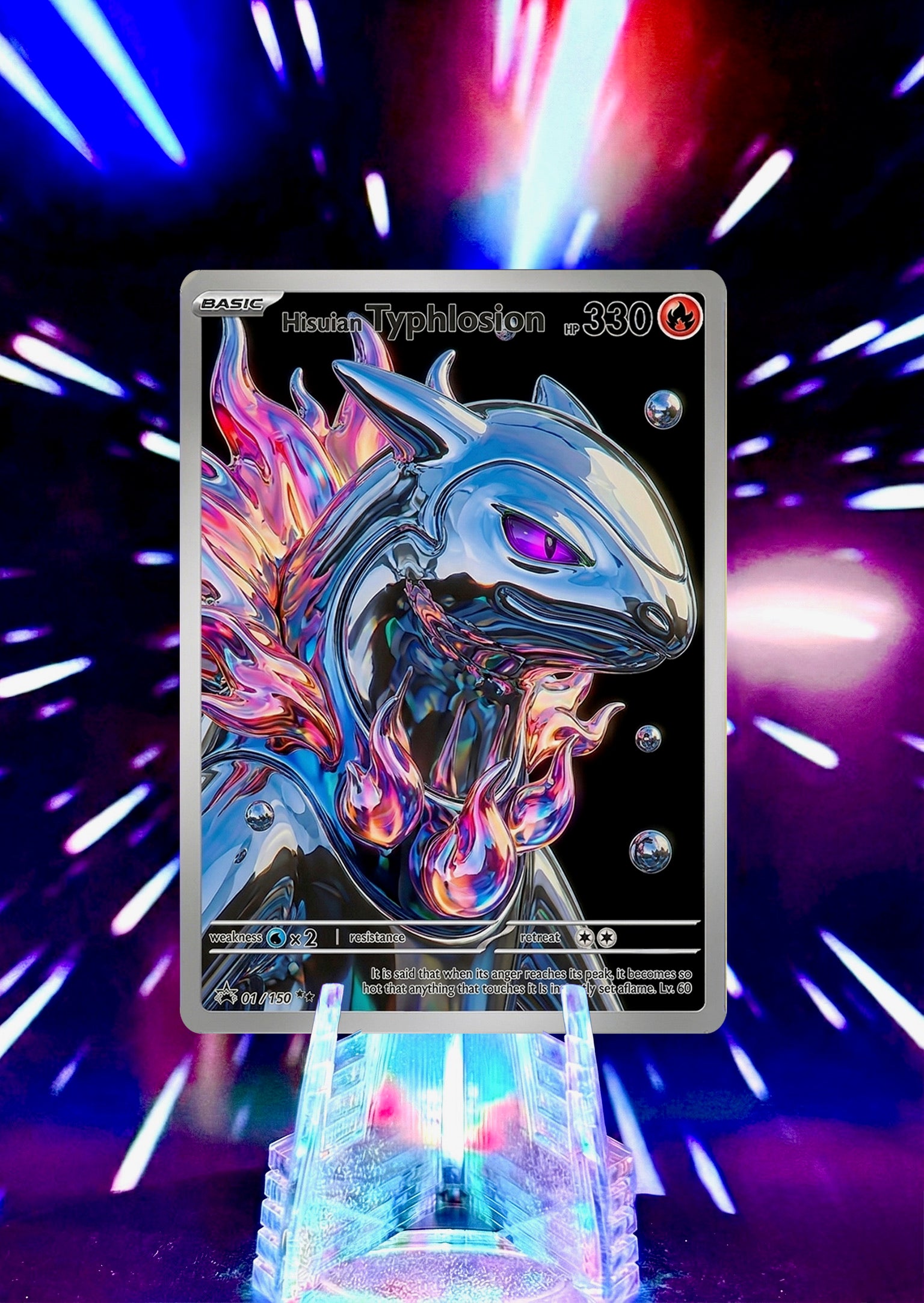 Custom Liquid Chrome Pokémon Style Card Personalized Collectible Fan Art