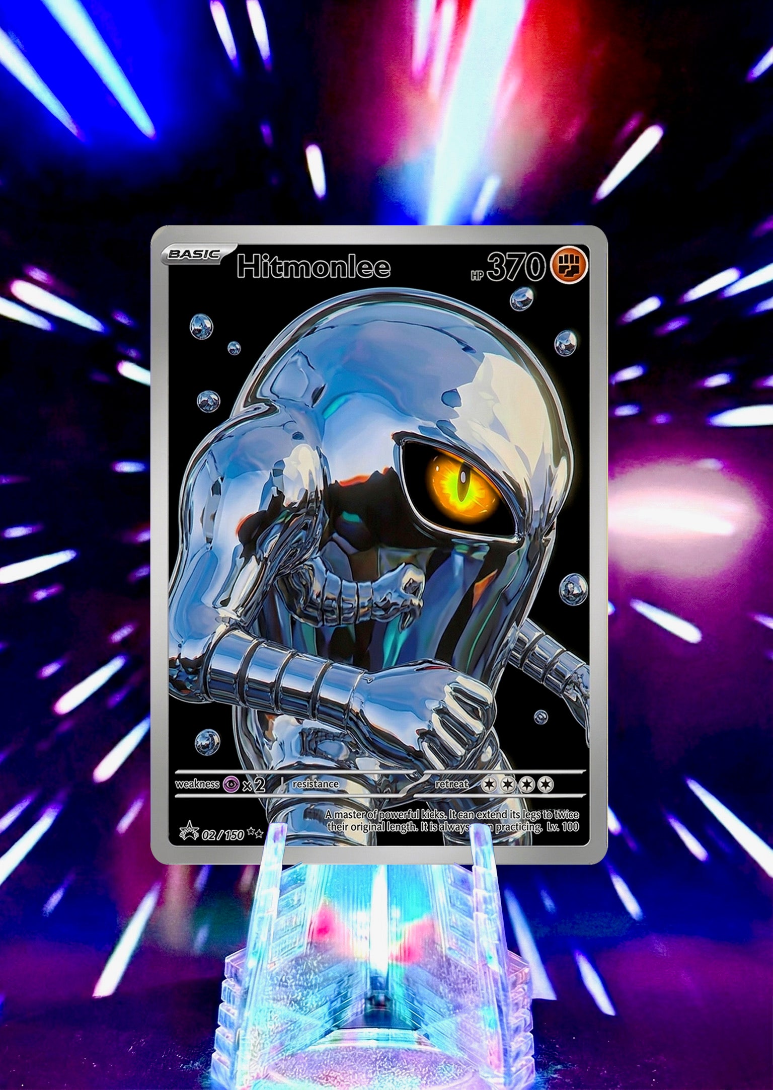 Custom Liquid Chrome Pokémon Style Card Personalized Collectible Fan Art