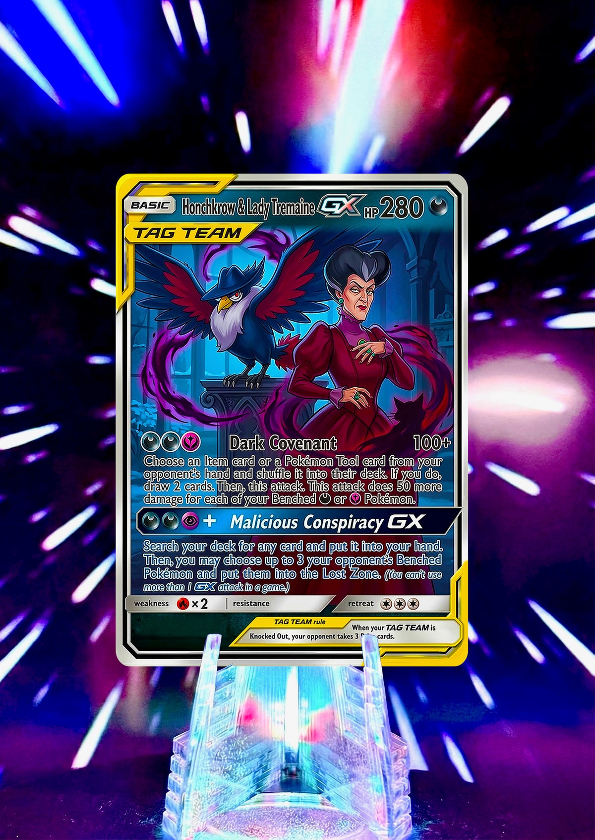 Disney and Pixar Villains Fan Art Custom Pokemon Card Handmade Anime Gift