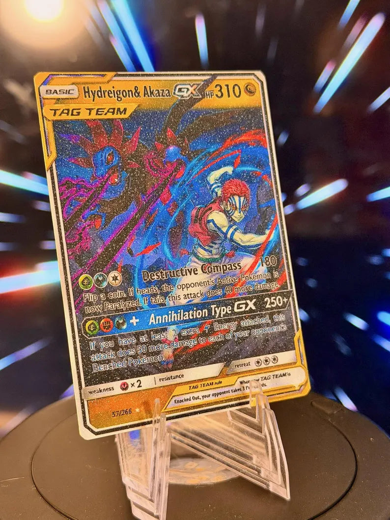 Pokemon and Demon Slayer Tag Team GX Fan Art Trading Card