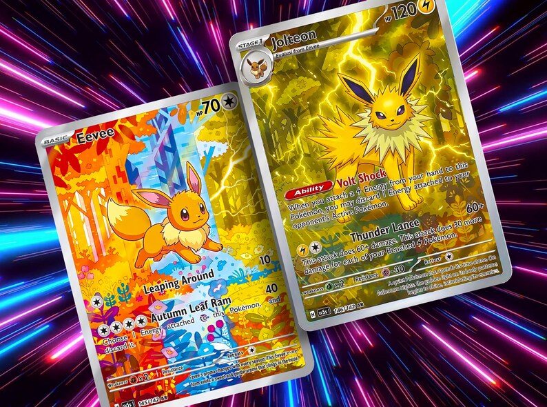 Eevee & Eeveelution Connecting Seasonal Forest Set | Custom Pokémon Fan Art Card