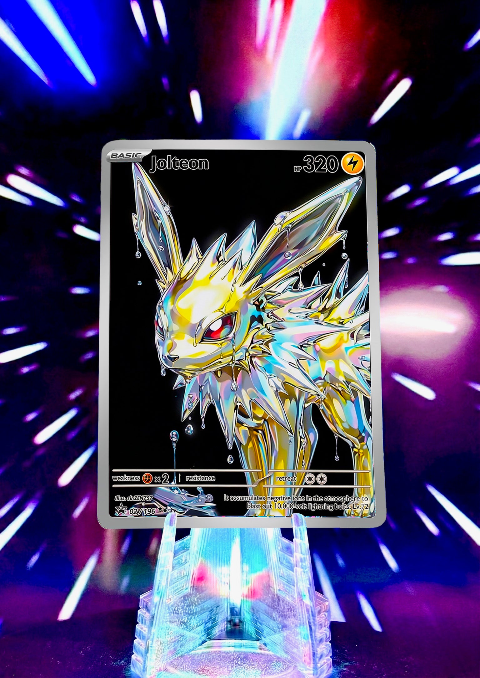 Liquid Chrome Eeveelution | Fan Art Trading Card