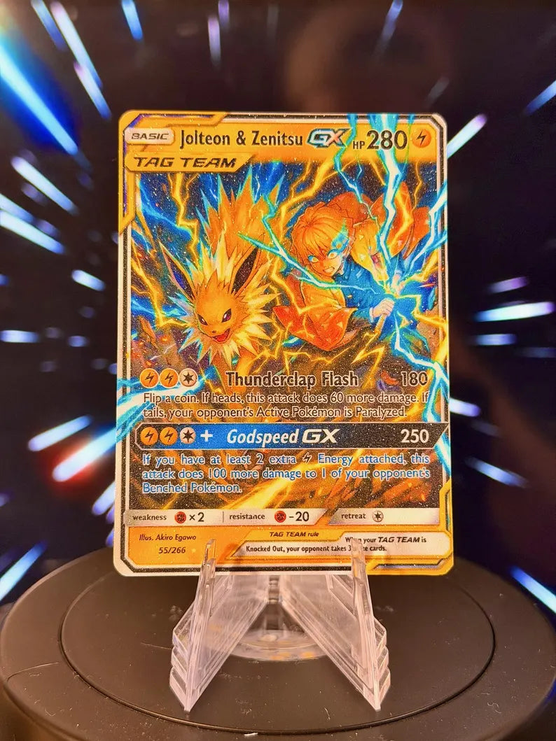 Pokemon and Demon Slayer Tag Team GX Fan Art Trading Card