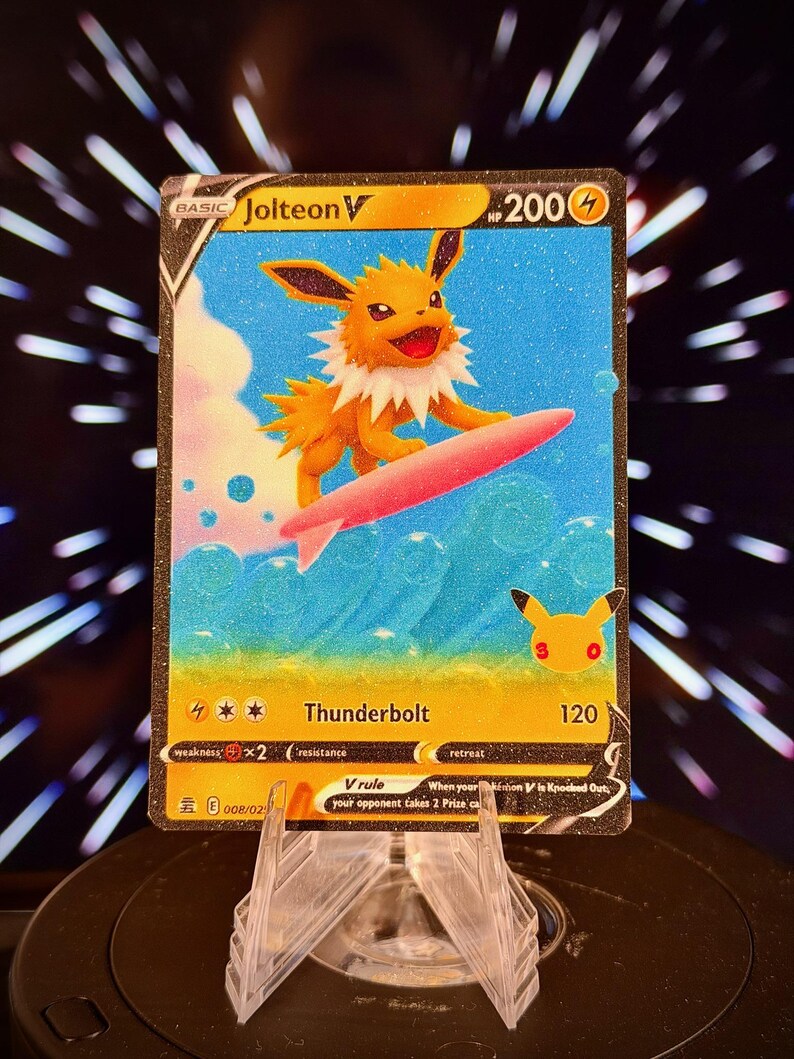 Surfing Eeveelution V Pokemon Fan Art Trading Card