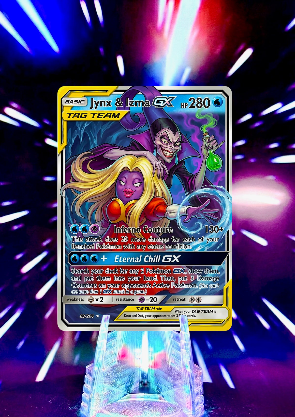 Disney and Pixar Villains Fan Art Custom Pokemon Card Handmade Anime Gift
