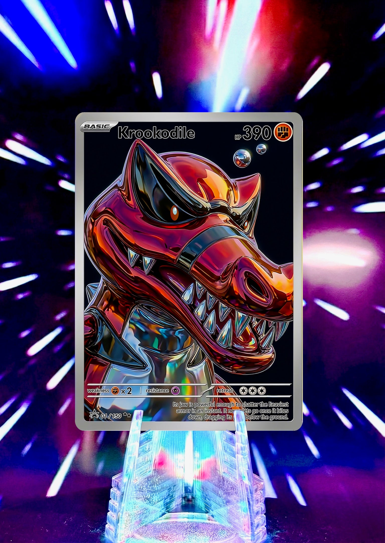 Custom Liquid Chrome Pokémon Style Card Personalized Collectible Fan Art