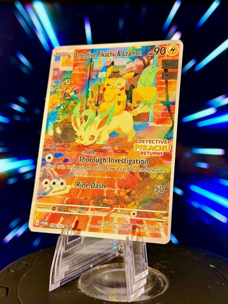 Detective Pikachu and Eeveelution Pokemon Fan Art Trading Card