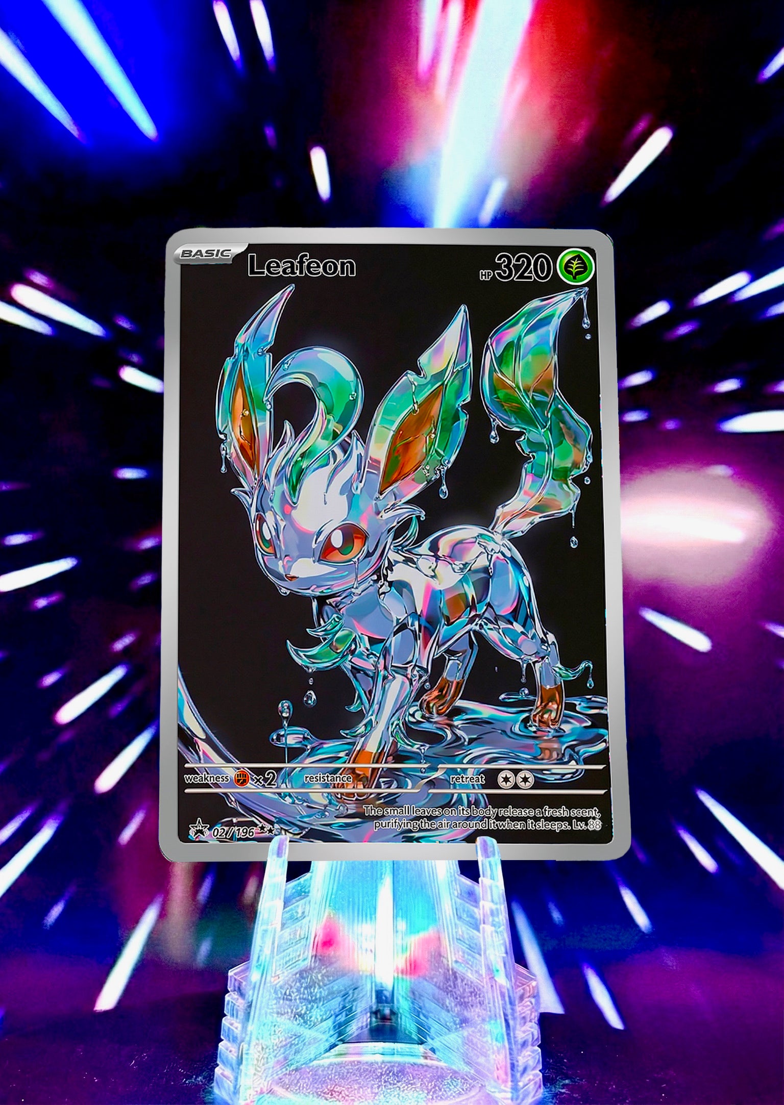 Liquid Chrome Eeveelution | Fan Art Trading Card