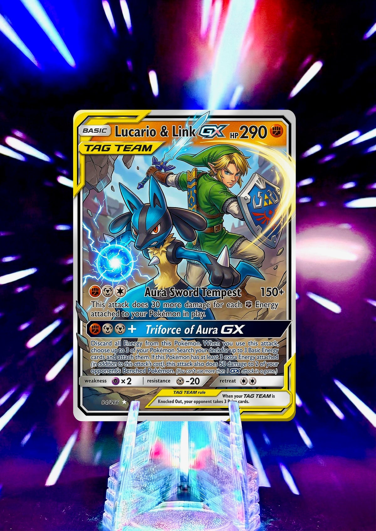 Legend of Zelda: Ocarina of Time & Majora's Mask x Pokémon | Tag Team GX | Custom Fan Art Trading Card