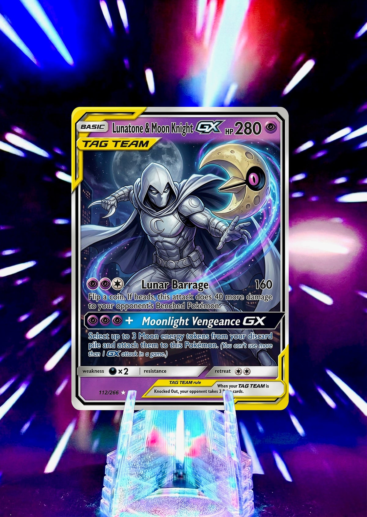 Marvel Universe & Pokemon Tag Team Custom Fan Art Card | Handmade Superhero Trading Card Gift