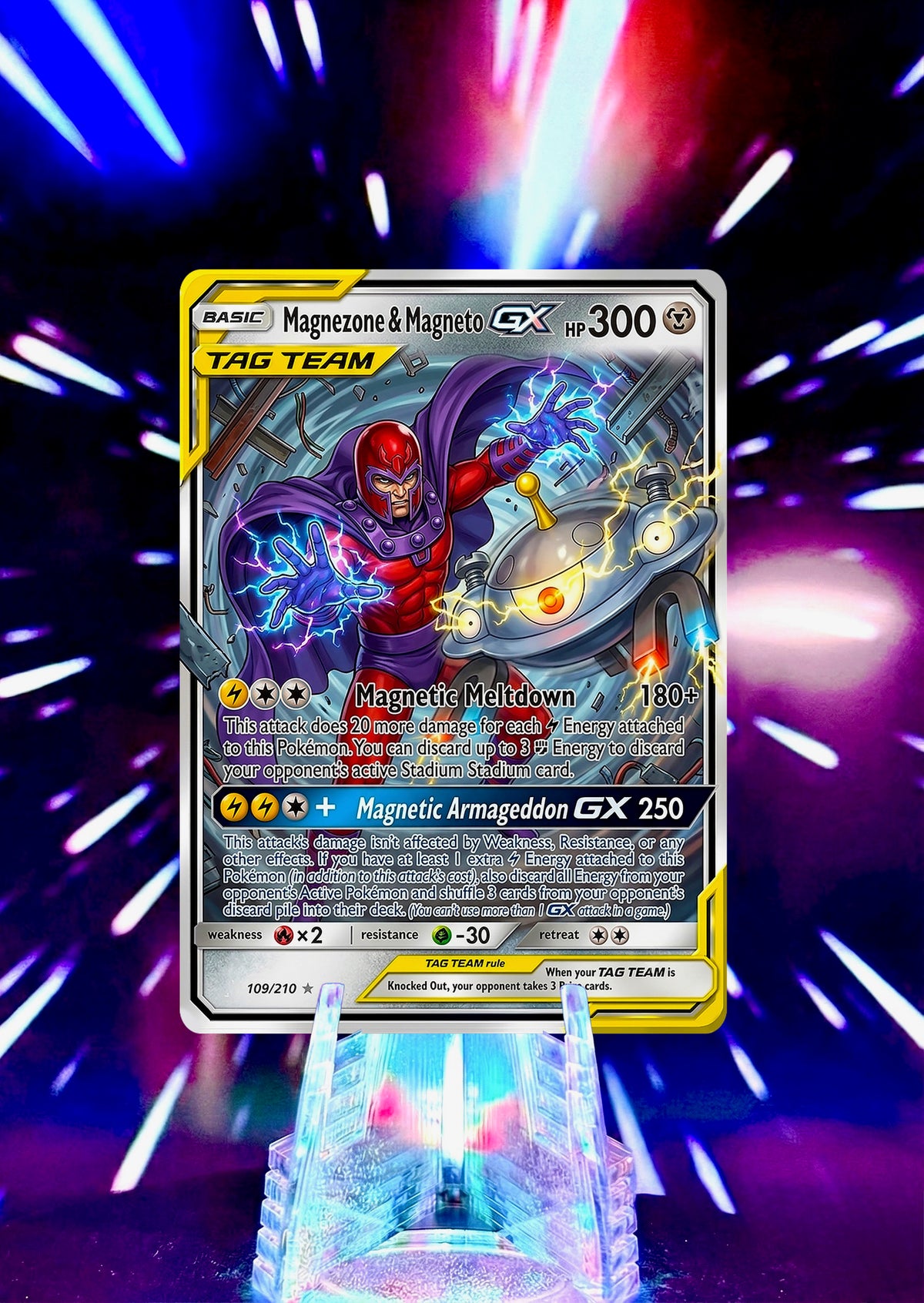 Marvel Universe & Pokemon Tag Team Custom Fan Art Card | Handmade Superhero Trading Card Gift