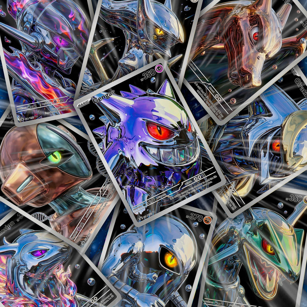Custom Liquid Chrome Pokémon Style Card Personalized Collectible Fan Art