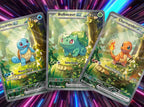 Kanto Starters Special Illustration Fan Art - Forest Pikachu SIR Style - Bulbasaur, Charmander, Squirtle Trio