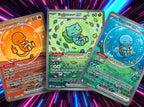 Kanto Starters Special Illustration Fan Art Bubble Mew SIR Style: Bulbasaur, Charmander, and Squirtle Trio