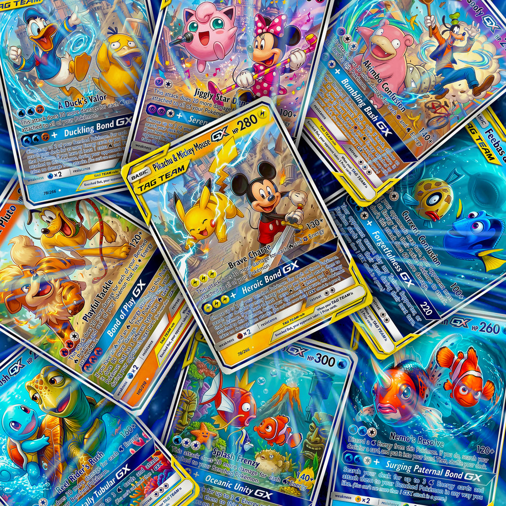 Disney & Pixar Fan Art Custom Pokemon Card | Handmade Animation Crossover Anime Gift