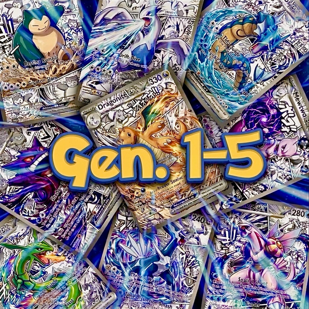 Anime Comic Style Generations 1-5 Pokemon Fan Art Trading Card