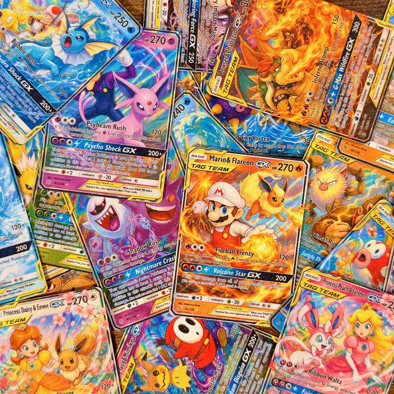 Pokemon and Super Mario Bros. Tag Team GX Fan Art Trading Card